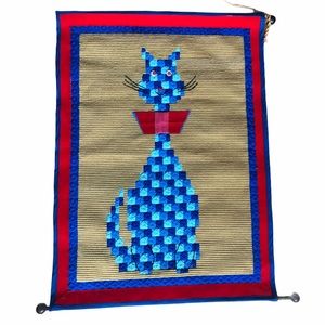 Vintage Yarn crossstitched wall hanger 22in x 30in